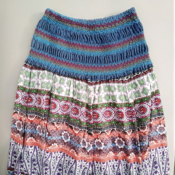 Petite cotton printed long skirt with high waist - Picture 1 of 3